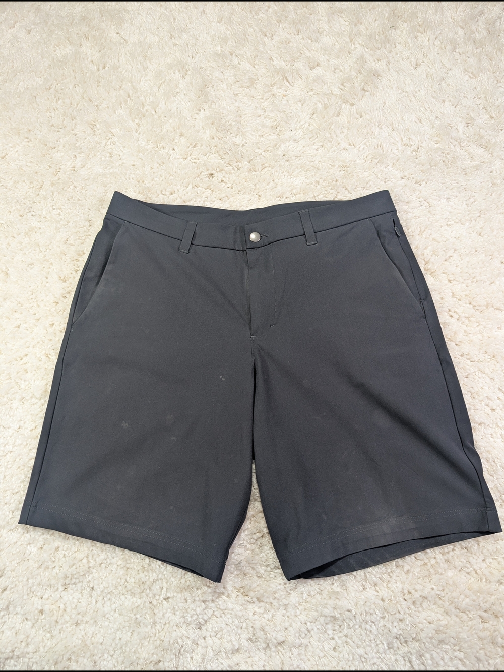 lululemon athletica Men's Black Flat-Front Performance Shorts